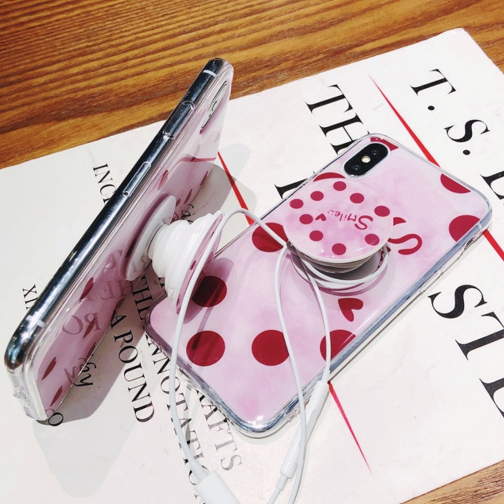 *NEW iPhone X/XS/7/8/Plus Pink Case W/Holder - Picture 3 of 8